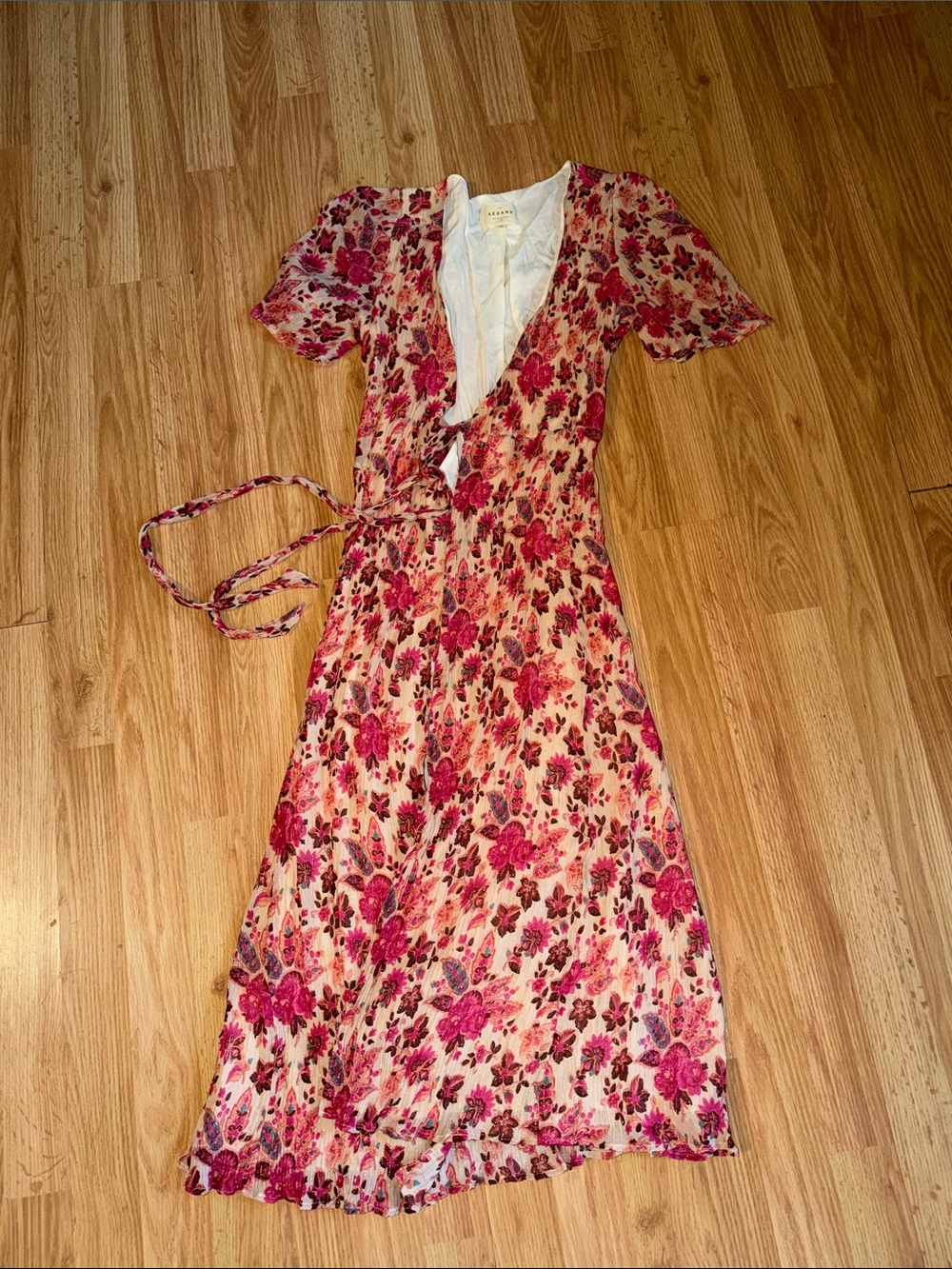 Sezane Sarah Floral Wrap Dress Size 36 - Picture 4 of 8